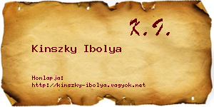 Kinszky Ibolya névjegykártya